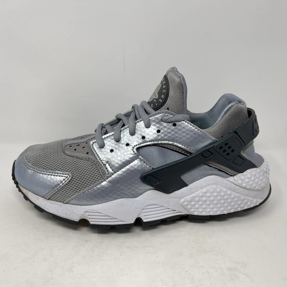 Nike Air Huarache Run Trainers Grey/Silver/White Womens 8 S1131-700 - Picture 5 of 11